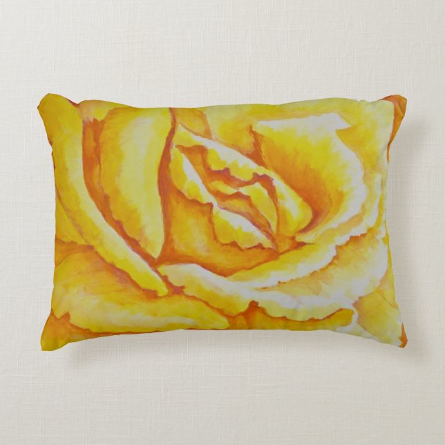 Yellow Rose Decorative Cushion (Front)