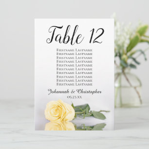 Yellow Rose Elegant 10 Name Wedding Seating Chart