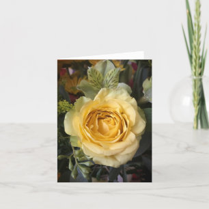 Yellow Rose Elegant Floral Thank You Card