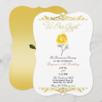 Yellow Rose & Elegant Gold Birthday Party