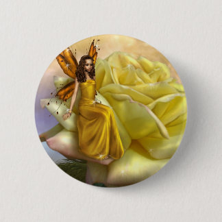 Yellow Rose Faery (Button) 6 Cm Round Badge