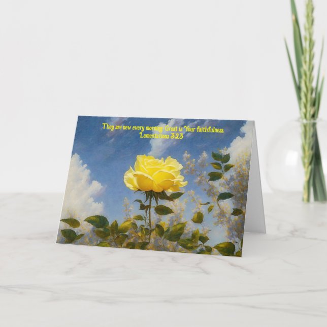 Yellow Rose Faith Encouragement Card (Front)