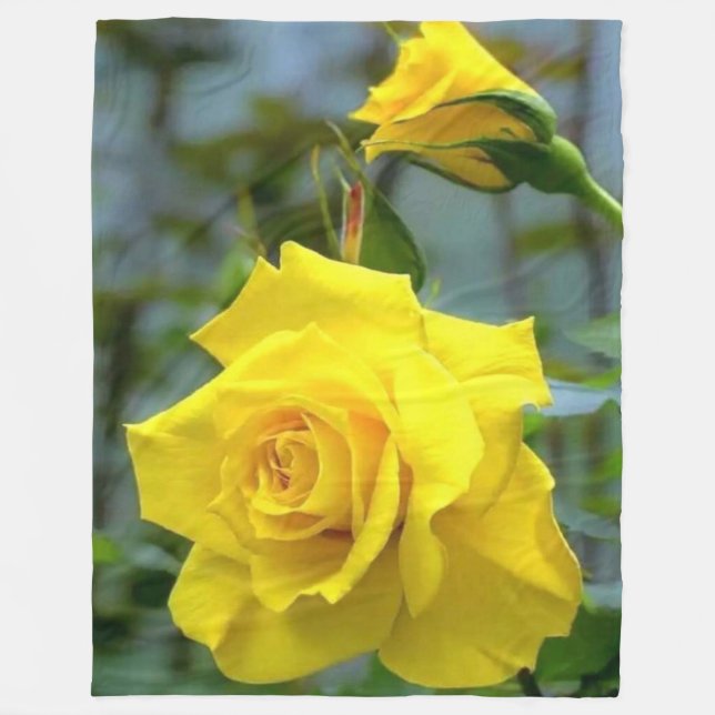 YELLOW ROSE FLEECE BLANKET (Front)