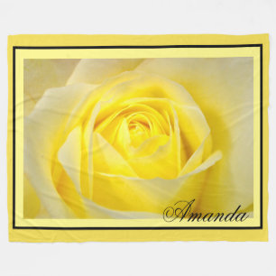 Yellow Rose Fleece Blanket