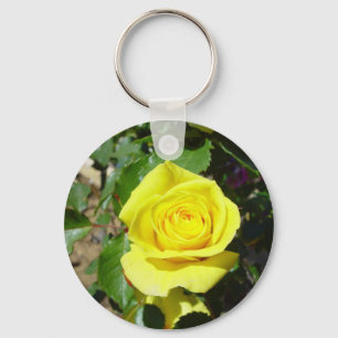 Yellow Rose Floral 4 Key Ring