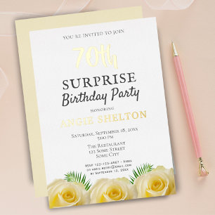 Yellow Rose Floral 70th Surprise Birthday Party