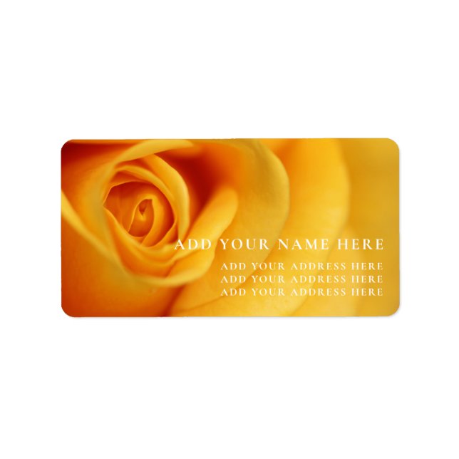 "YELLOW ROSE" FLORAL ADDRESS LABEL (Front)