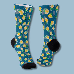 Yellow Rose Floral Botanical Tote Bag Socks