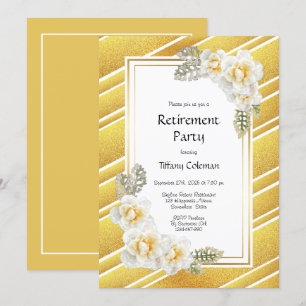 Yellow Rose Floral Retirement Party Invitation