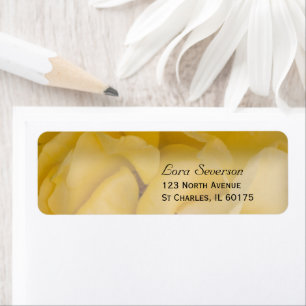 Yellow Rose Floral Return Address