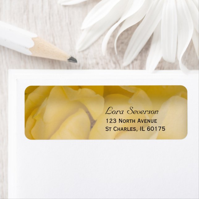 Yellow Rose Floral Return Address (Insitu)