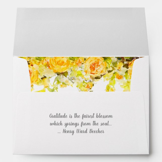 Yellow Rose Floral Spray Envelope (Back (Bottom))