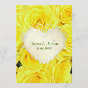 Yellow  Rose Floral Wedding Invitation