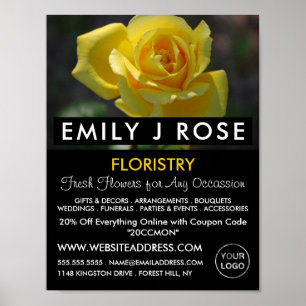 Yellow Rose, Floristry Advertising Poster