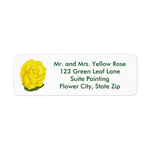 Yellow Rose Flower Address Labels