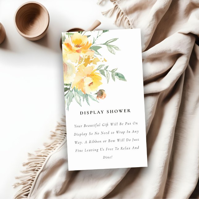 Yellow Rose Flower Bunch DisplayShower Baby Shower Enclosure Card (Creator Uploaded)