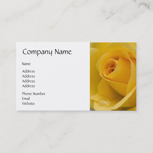 Yellow Rose Flower Business Card (Front)