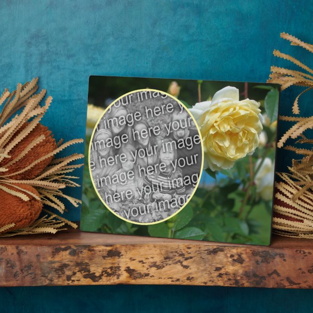 Yellow Rose Flower Create Your Own Photo Plaque (Side)