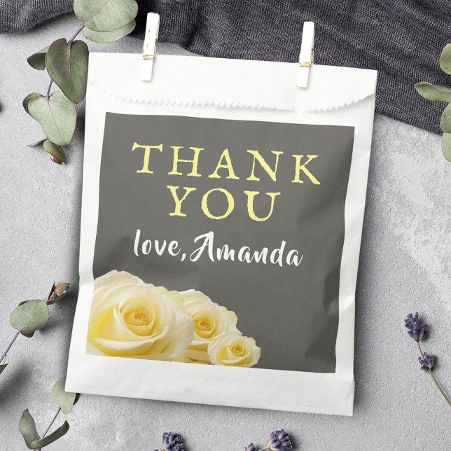 Yellow Rose Flower Floral 80th Birthday Favour Bags (Creator Uploaded)