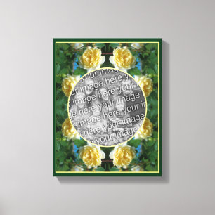 Yellow Rose Flower Frame Create Your Own Photo Canvas Print