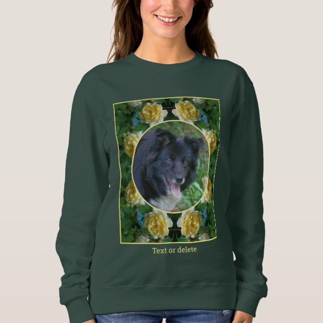 Yellow Rose Flower Frame Create Your Own Photo Sweatshirt (Front)