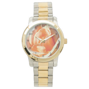 Yellow rose flower macro close up picture fashion watch