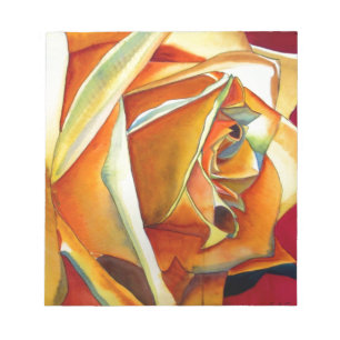 Yellow Rose flower original watercolor Art Notepad
