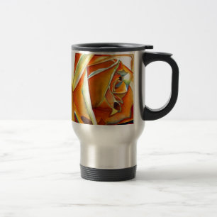Yellow Rose flower original watercolor Art Travel Mug