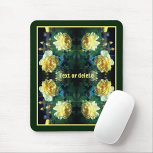 Yellow Rose Flower Pair Abstract Personalised Mouse Mat