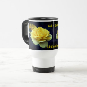 Yellow Rose Flower Personalised Travel Mug