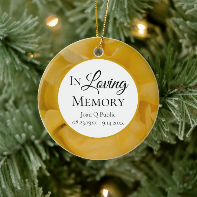 Yellow Rose Flower Petals Memorial Keepsake  Ceramic Tree Decoration (Tree)