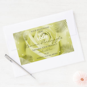 Yellow Rose Flower Product Labels Palm Leaves Logo