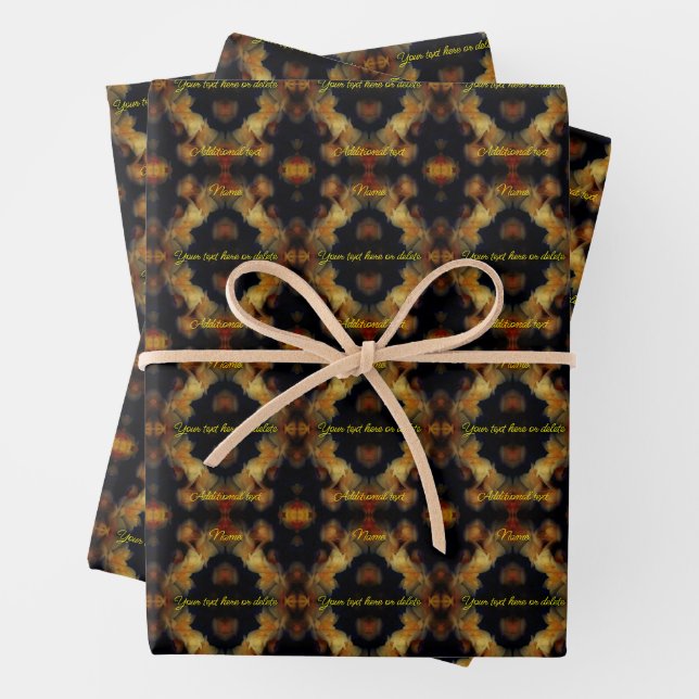 Yellow Rose Flowers Elegant Personalised Wrapping Paper Sheet (In situ)