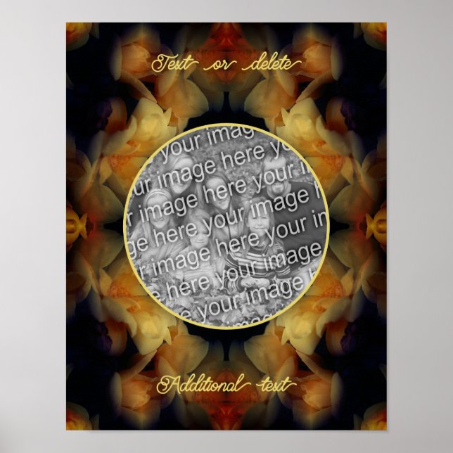 Yellow Rose Flowers Frame Create Your Own Photo Poster (Front)