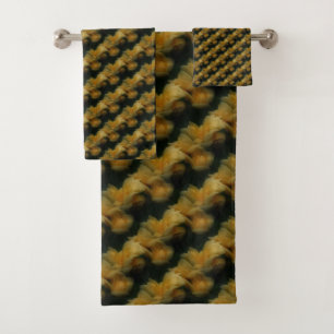 Yellow Rose Flowers Nature Art Pattern     Bath Towel Set
