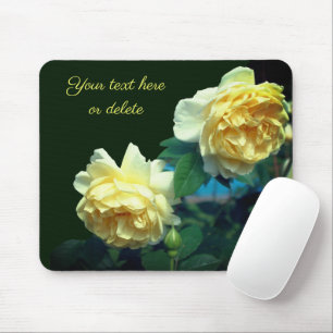 Yellow Rose Flowers Personalised Mouse Mat