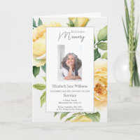 Yellow Rose Funeral Order of Service Photo 
