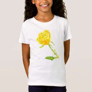 Yellow Rose. Girls' Bella Jersey T-Shirt, White T-Shirt
