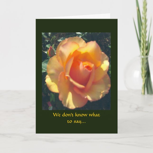 Yellow Rose heartfelt sympathy card (Front)