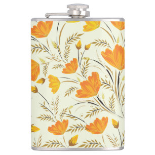 Yellow rose hip flask