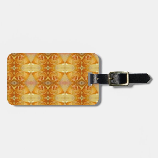 Yellow Rose Ikat  Luggage Tag (Front Horizontal)