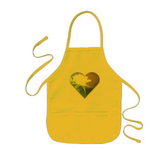 Yellow Rose in a Heart Kids Apron