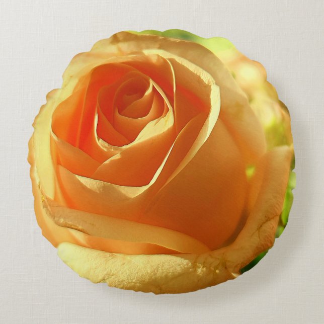Yellow Rose in Full Bloom Round Cushion (Front)