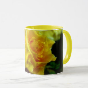 Yellow Rose in Rain beverage Mug