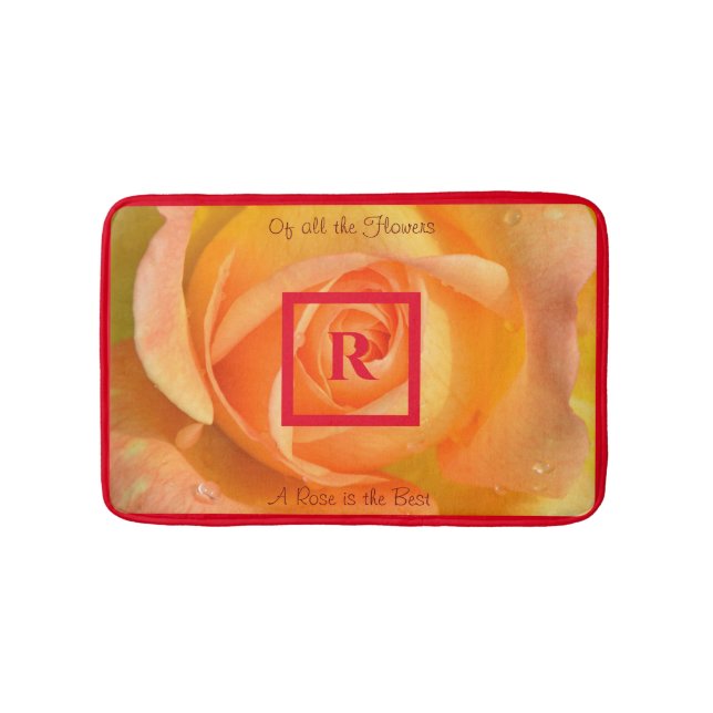 Yellow Rose is the Best Monogrammed Personalised Bath Mat (Front)