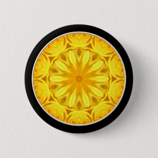 Yellow Rose Kaleidoscope (#1) 6 Cm Round Badge