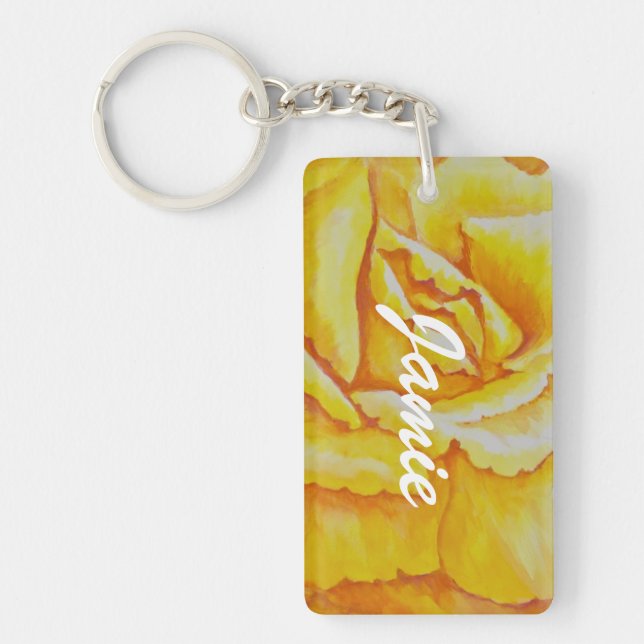 Yellow Rose Key Ring (Front)