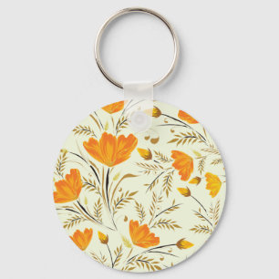 Yellow rose key ring