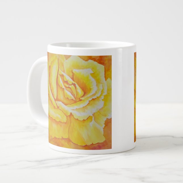 Yellow Rose Large Coffee Mug (Front Left)