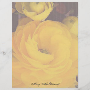 Yellow Rose Letterhead Stationery